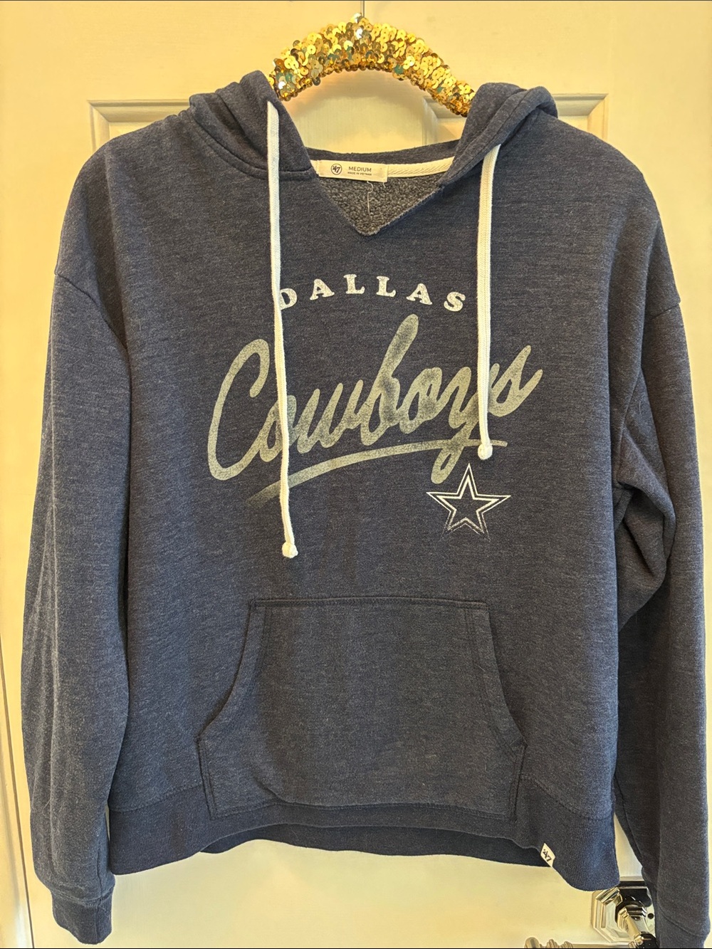 Dallas Cowboys Women’s Navy Pullover Hoodie Sweatshirt